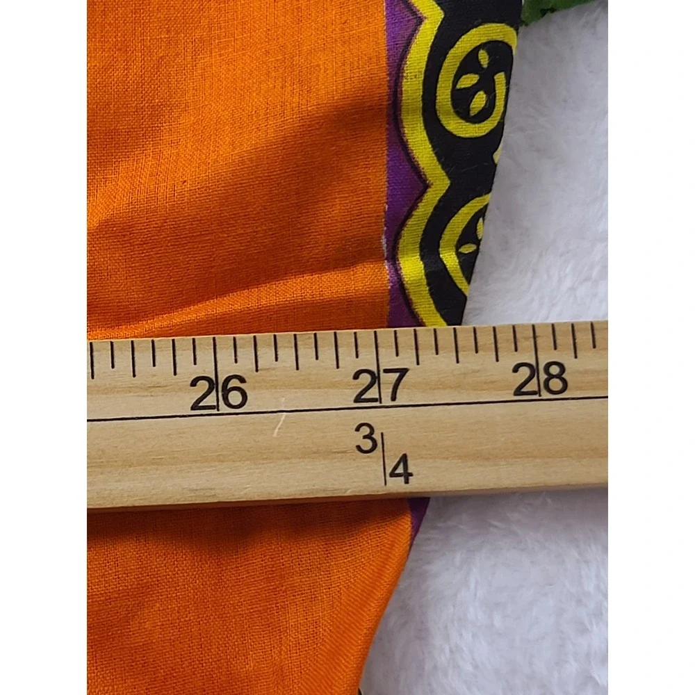 Jackpot Dashiki Shirt Orange‎ Cotton African Print V-Neck Tunic One Size OSFM